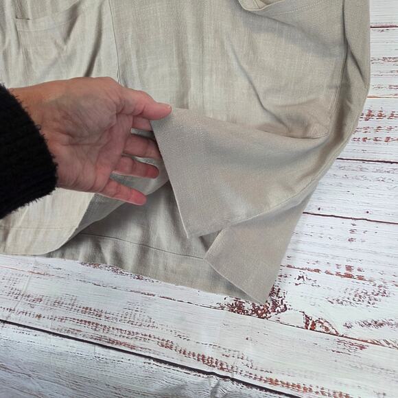 Evereve Vienna Dress S Linen Blend Fawn Taupe Minimal Neutral Basic Timeless NWT - Picture 9 of 16